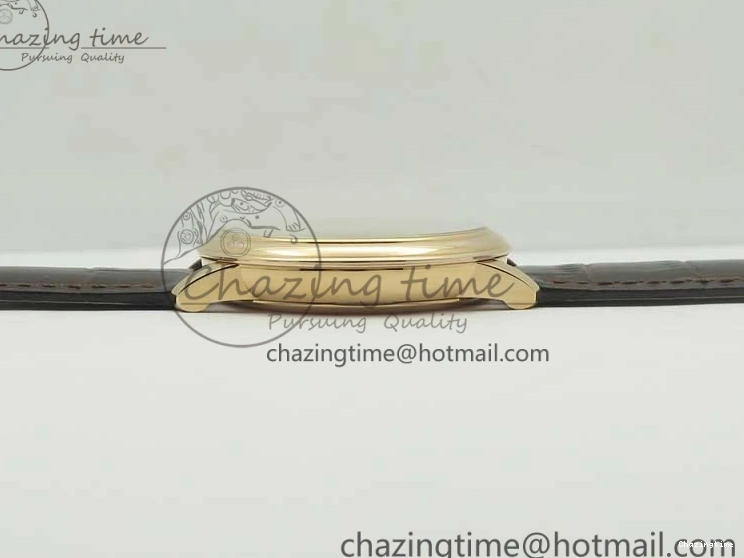 0119 Practical De Ville RG MKF 1:1 Best Edition Silver Dial RG Markers on Brown Leather Strap MIYOTA 9015 V 8049